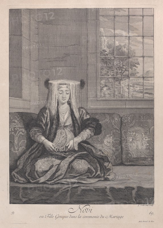 Novi, ou Fille Grecque dans la ceremonie du Mariage, 1714-15. Creator: Unknown.