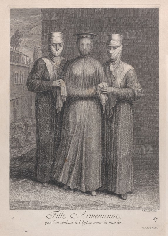 Fille Armenienne, que l'on conduit à l'Eglise pour la marier, 1714-15. Creator: Unknown.
