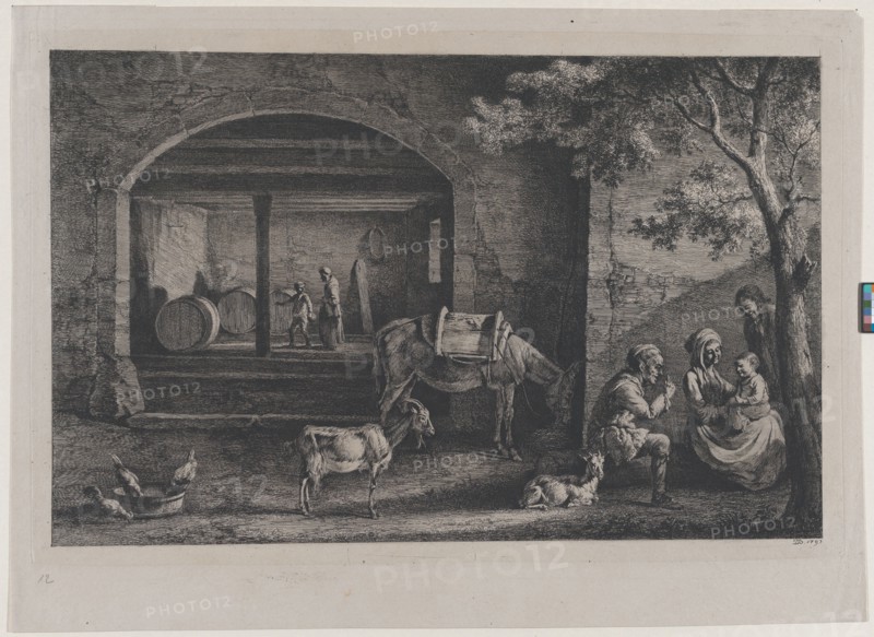 Interior of a Farm at Saint-Jean-de-Touslas, 1793. Creator: Jean-Jacques de Boissieu.