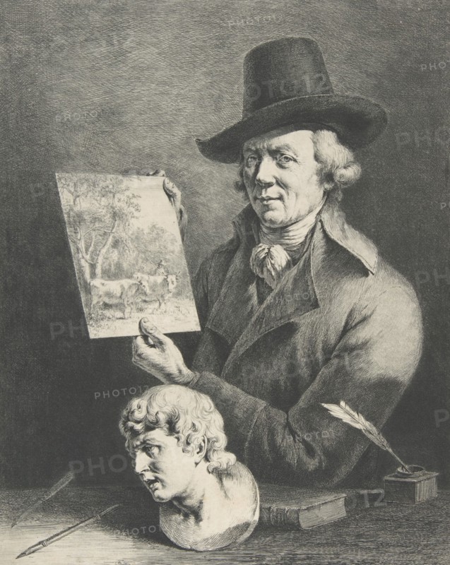 Self-Portrait (with Cows), 1796. Creator: Jean-Jacques de Boissieu.