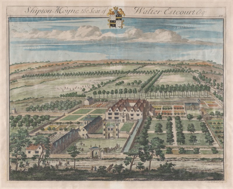 Shipton Moyne, The Seat of Walter Estcourt, Esq., [1712] reissued 1768. Creator: Johannes Kip.
