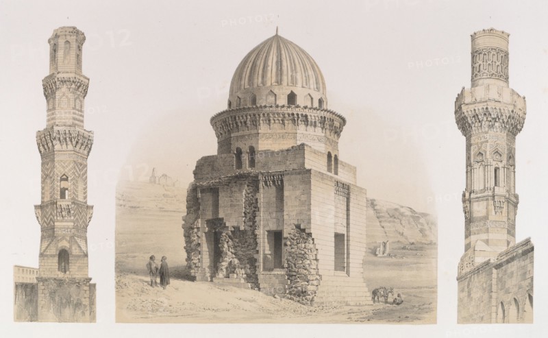 87. Tombeaux et Minarets, au Kaire, 1843. Creator: Joseph Philibert Girault De Prangey.
