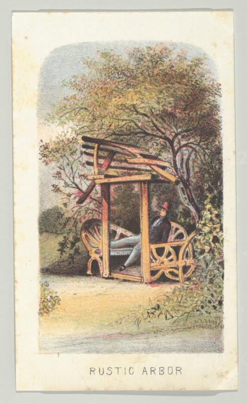 Rustic Arbor, from the series, Views in Central Park, New York, Part 2, 1864. Creator: Louis Prang.