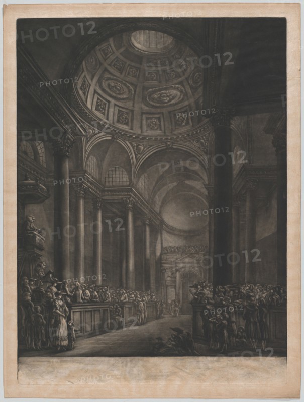 A View of the Inside of St. Stephens Walbrook, Done from the Drawing in his Majesty's ..., ca. 1767. Creator: Georges François Blondel.