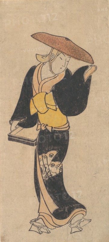 The Actor Sanjo Kantaro as an Itinerant Buddhist Nun, ca. 1715. Creator: Kondo Kiyoharu.