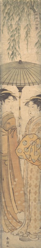 Beauties under an Umbrella, late 18th century. Creator: Shunsho.