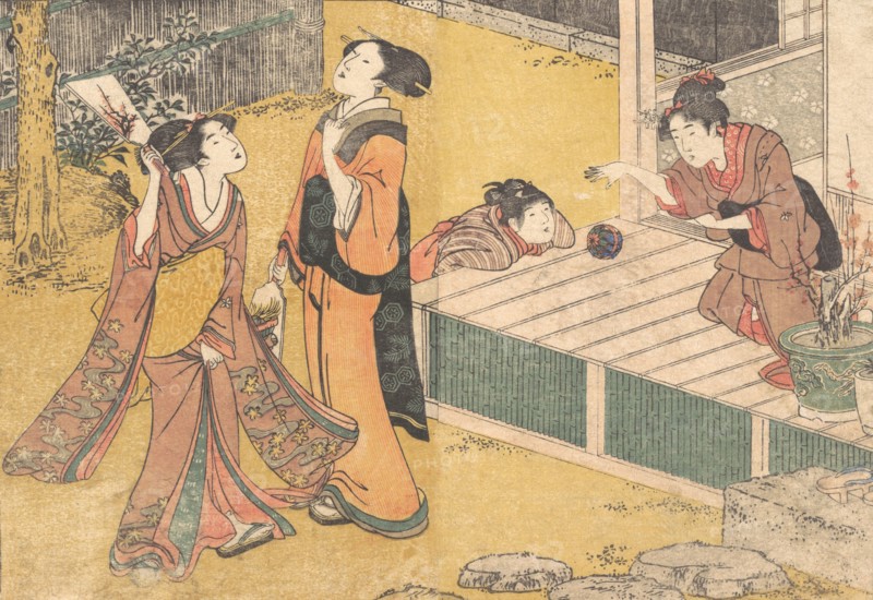 New Year's Games, from the printed book Flowers of the Four Seasons (Shiki no hana), 1801. Creator: Kitagawa Utamaro.