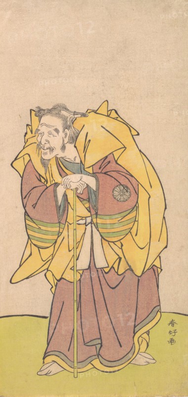 Nakamura Tomijuro as an Old Man with a Scanty Beard, ca. 1780. Creator: Katsukawa Shunko.