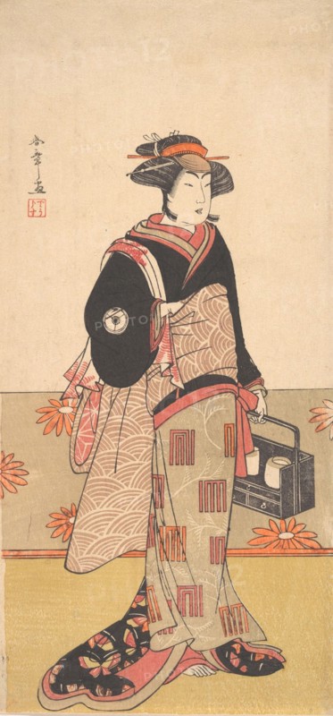 The Actor Iwai Hanshiro IV as a Woman in a Black Kimono, ca. 1780. Creator: Shunsho.