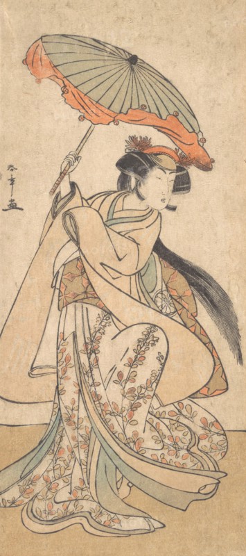 The Third Segawa Kikunojo as a Woman Dancing in a Shosa Act, ca. 1785? Creator: Shunsho.