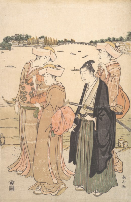 A Young Samurai and Three Women, ca. 1789. Creator: Katsukawa Shunzan.