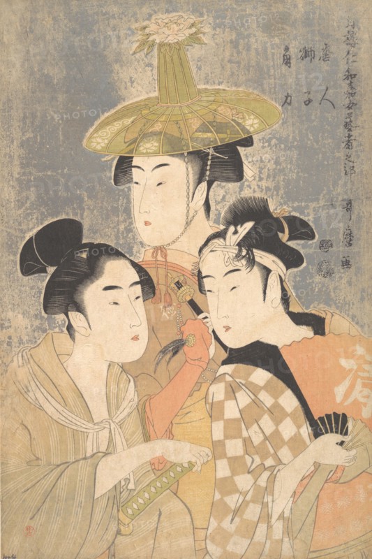 Seiro Niwaka Onna Geisha no Bu Tojin Shishi Sumo, ca. 1791. Creator: Kitagawa Utamaro.