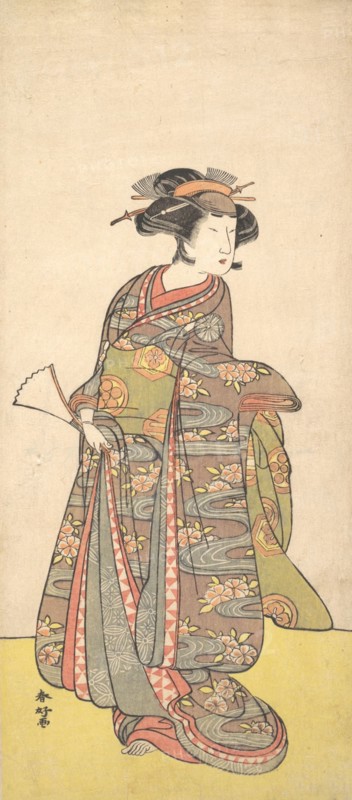 The First Nakamura Tomijuro as a Woman, probably 1777. Creator: Katsukawa Shunko.