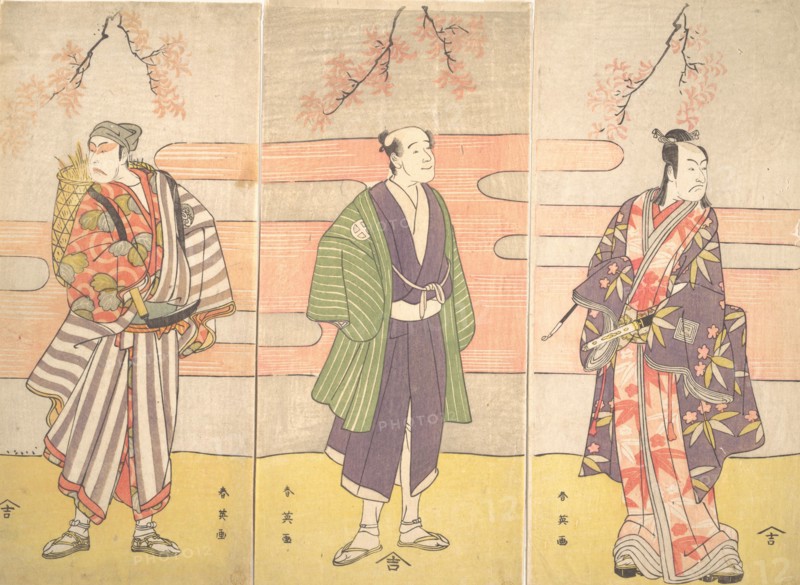 Three unidentified actors, ca. 1793. Creator: Katsukawa Shun'ei.