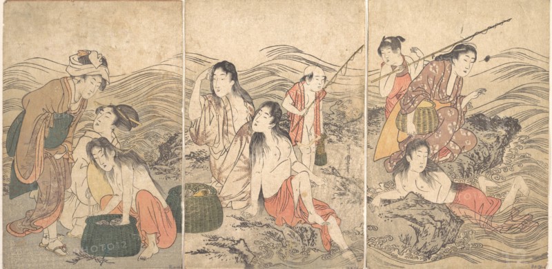 Girl Fishers and Bathers, 1791. Creator: Kitagawa Utamaro.