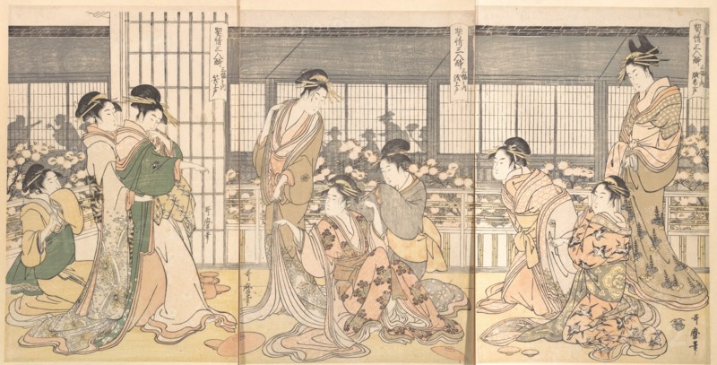 Three Intoxicated Courtesans, 1790s. Creator: Kitagawa Utamaro.