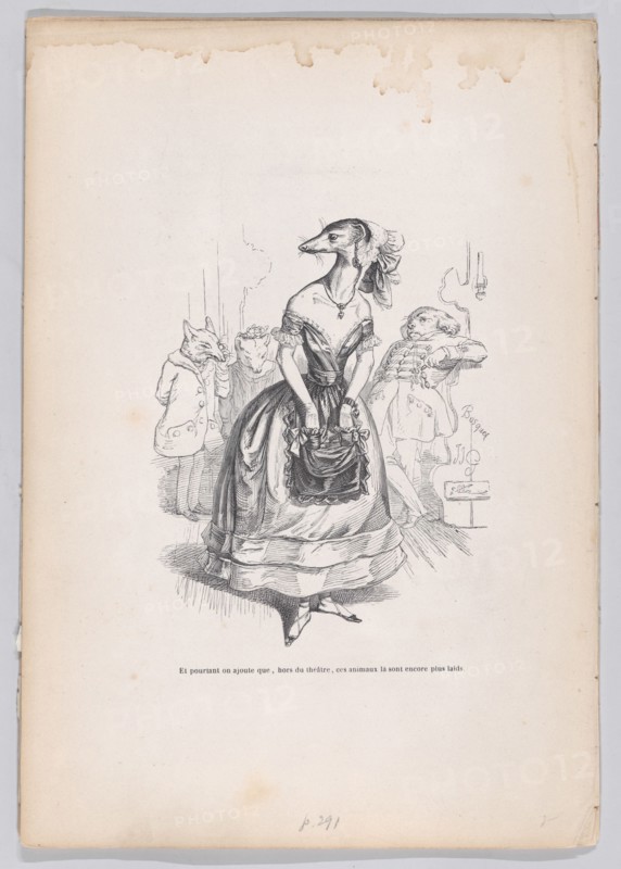 And yet we add that, outside the theater, these animals are even more ugly from Sce..., ca. 1837-47. Creator: Pierre Francois Godard.