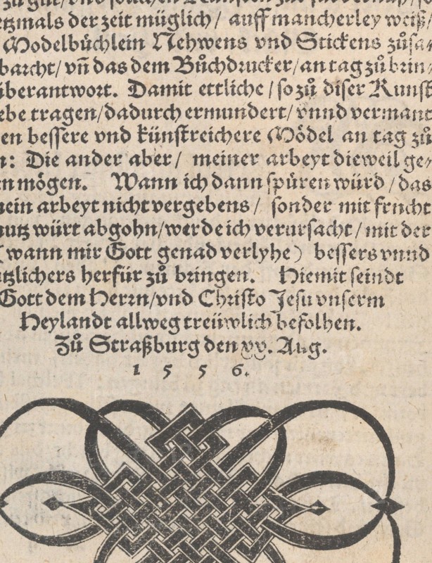 New Modelbüch allen Nägerin u. Sydenstickern (dedicatory page, 2v), 1556. Creator: Hans Hoffman.