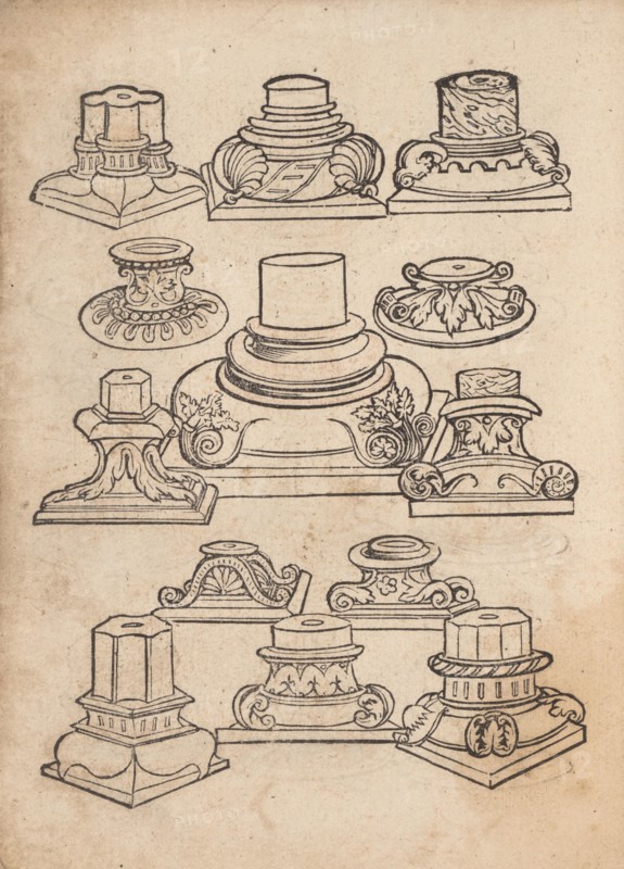 Decorated column bases, 1538. Creator: Heinrich Vogtherr.