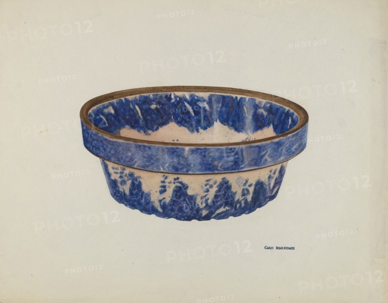 Stoneware Bowl, c. 1941. Creator: Chris Makrenos.