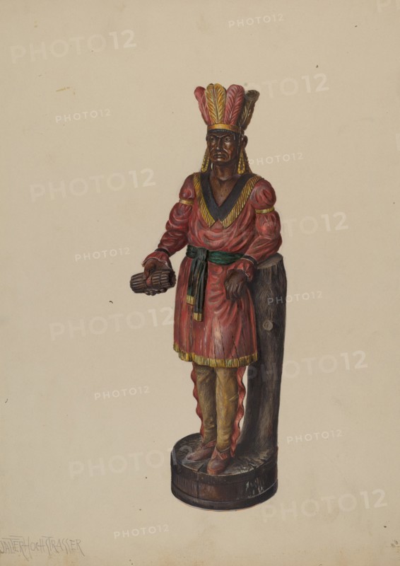 Cigar Store Indian, c. 1936. Creator: Walter Hochstrasser.