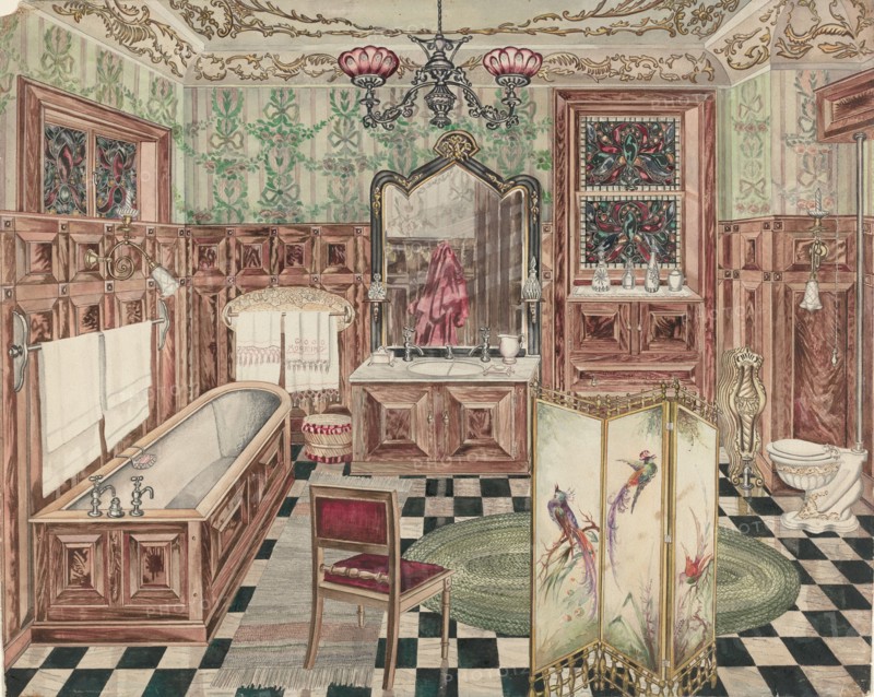 Bathroom, 1935/1942. Creator: Perkins Harnly.