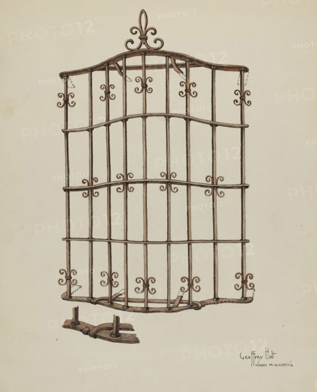 Window Grille, 1935/1942. Creator: Geoffrey Holt.