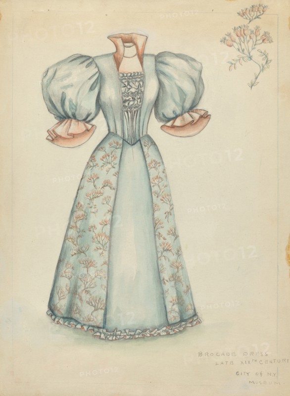 Brocade Dress, 1935/1942. Creator: Fanchon Larzelere.