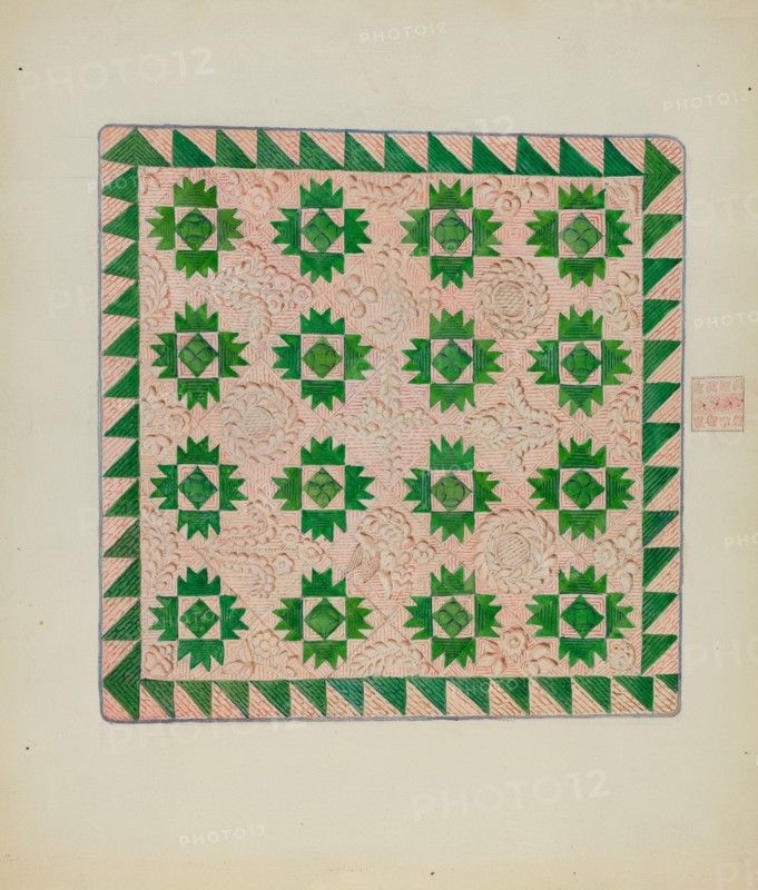 Patchwork Quilt, 1935/1942. Creator: George Loughridge.