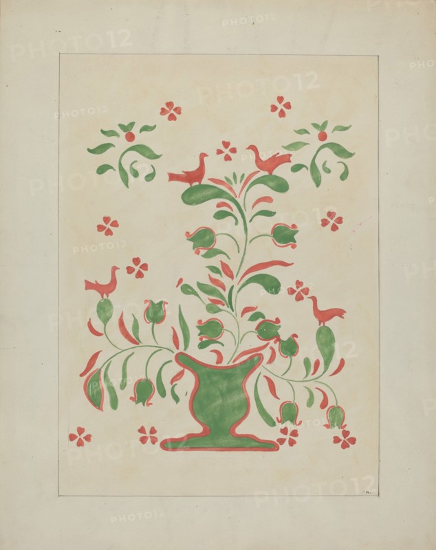Stencilled Wall, c. 1936. Creator: Ray Holden.