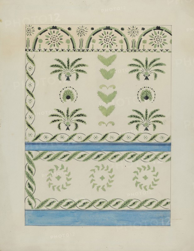 Stencilled Wall Decoration, c. 1936. Creator: Ray Holden.