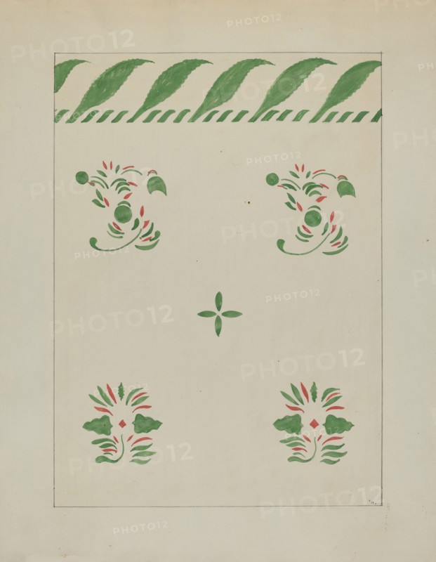 Stencilled Wall, c. 1936. Creator: Ray Holden.