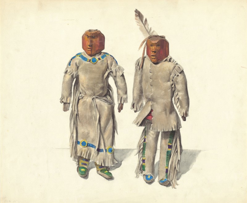 Cree Indian Dolls, c. 1936. Creator: Jane Iverson.