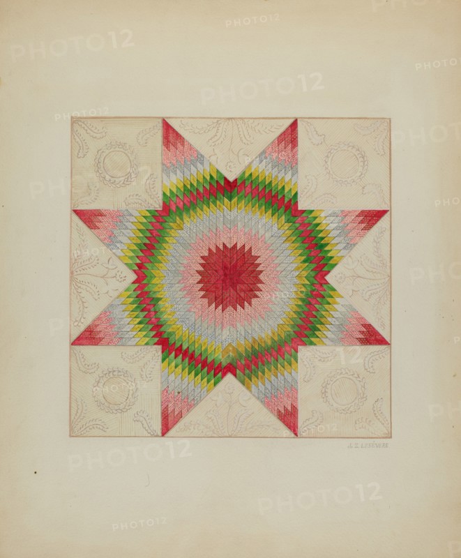 Patchwork Quilt, c. 1936. Creator: Jules Lefevere.