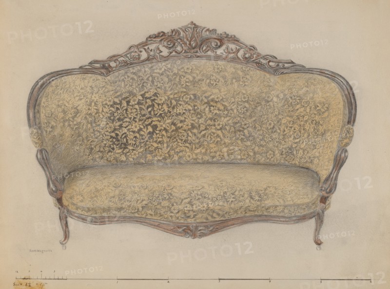 Sofa, c. 1936. Creator: Edith Magnette.
