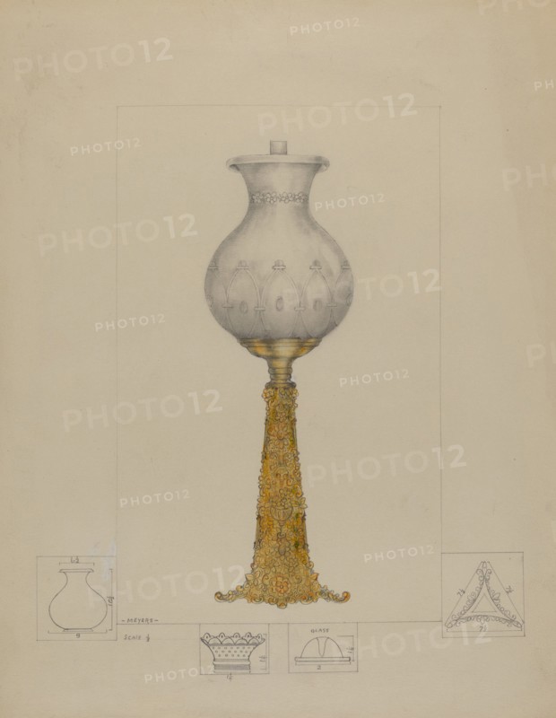 Metal Base Lamp, c. 1936. Creator: Henry Meyers.