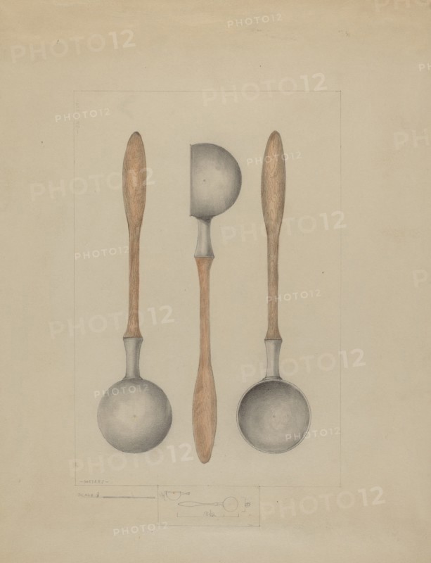 Pewter Ladle, c. 1936. Creator: Henry Meyers.