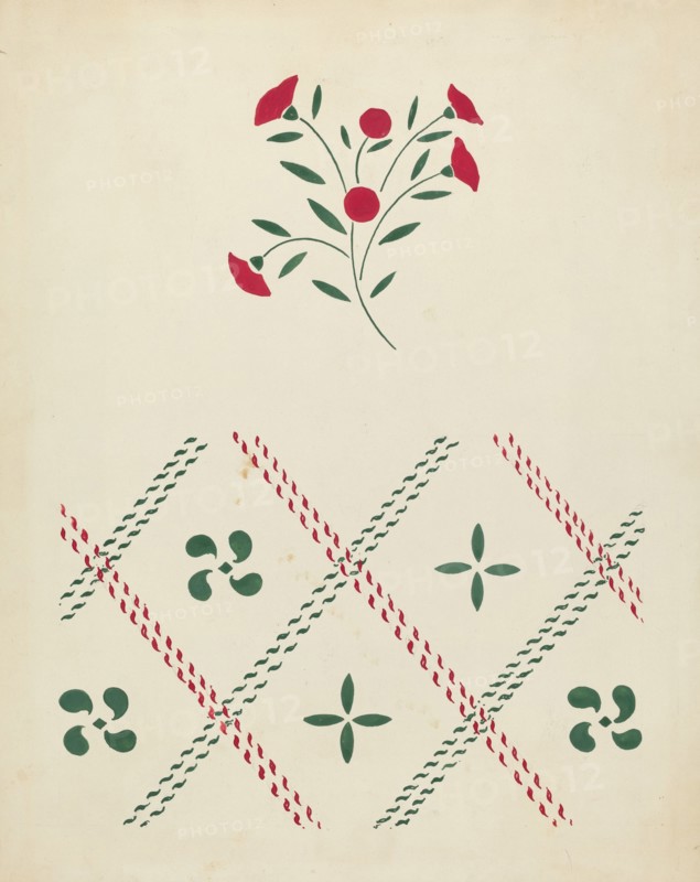 Stencilled Wall, c. 1936/1942. Creator: Ray Holden.