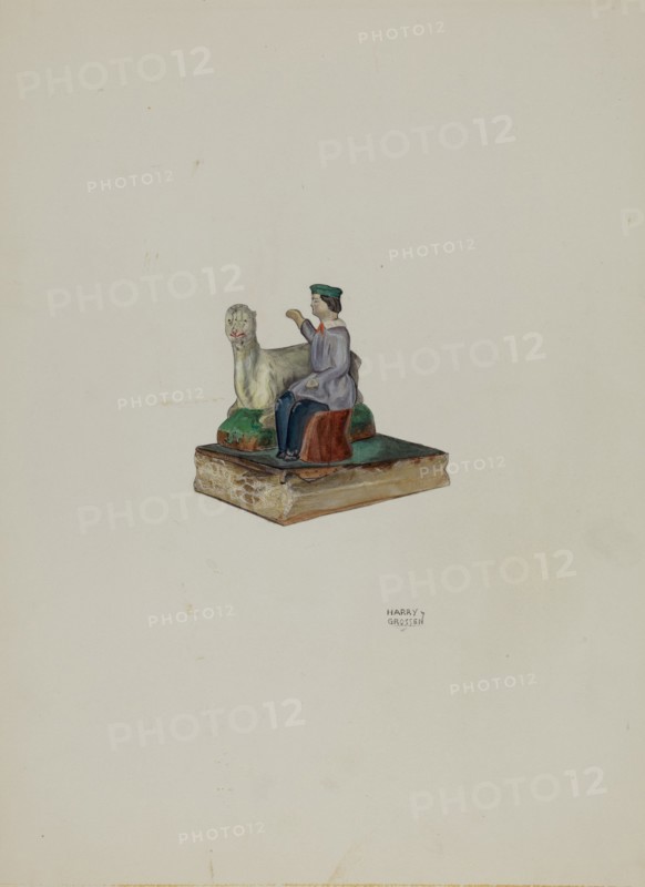 Toy Boy and Goat, c. 1937. Creator: Harry Grossen.
