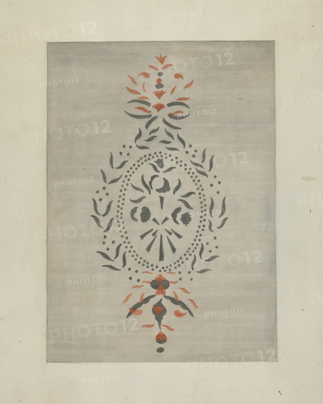 Detail of Stencilled Wall, c. 1937. Creator: Ray Holden.