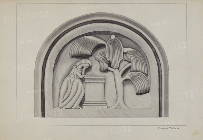 Carving for a Tombstone, c. 1937. Creator: Gordena Jackson.