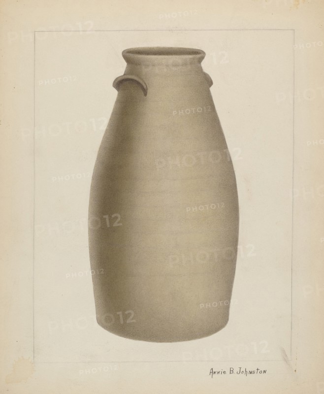 Stoneware Churn, c. 1937. Creator: Annie B Johnston.