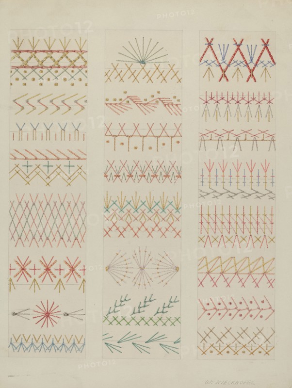 Crazy Quilt (Stitches), c. 1937. Creator: William Kieckhofel.
