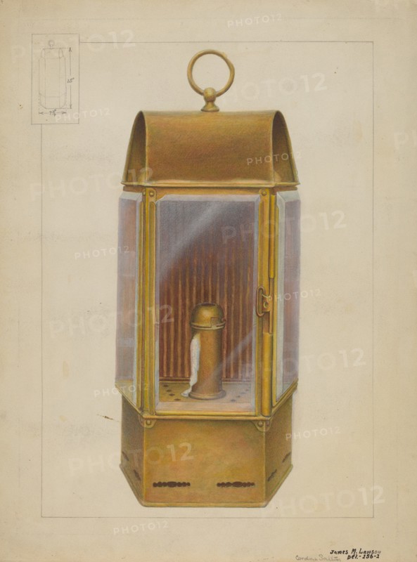 Wardroom Lamp from "Constitution", c. 1937. Creator: James M. Lawson.