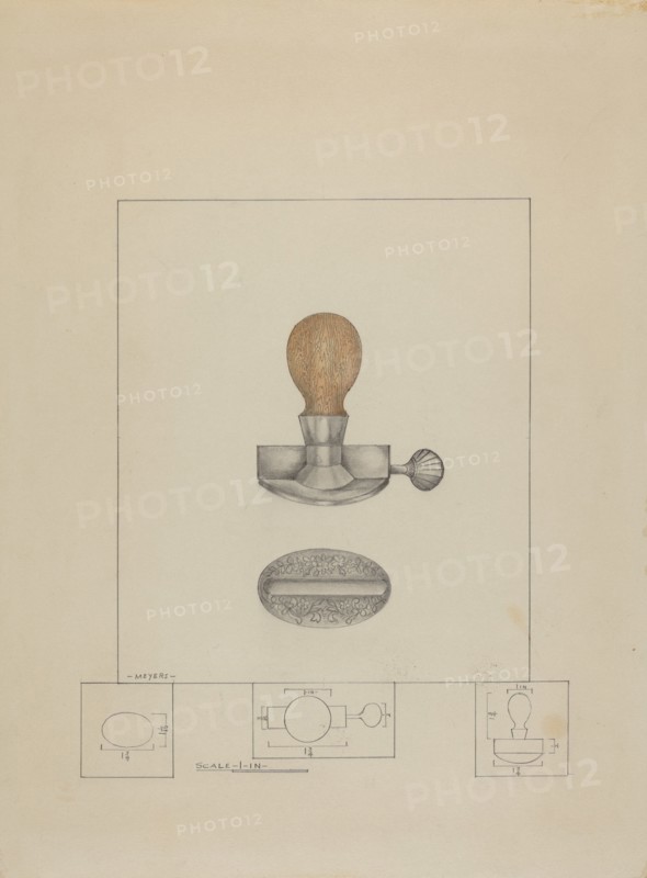 Pewter Stamp, c. 1937. Creator: Henry Meyers.
