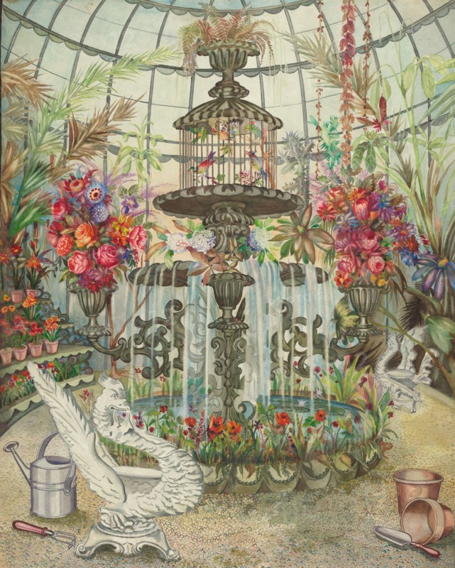 Conservatory Fountain, c. 1938. Creator: Perkins Harnly.