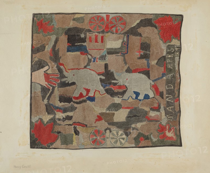 Hooked Rug, c. 1939. Creator: Henry Granet.