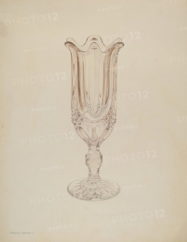 Glass Celery Holder, c. 1939. Creator: Frank M Keane.