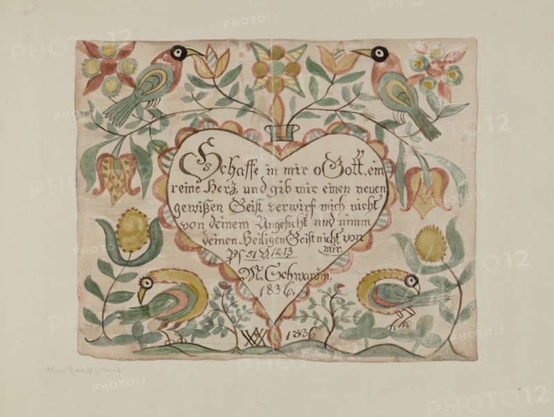 Illuminated Psalm, c. 1939. Creator: Elmer R. Kottcamp.