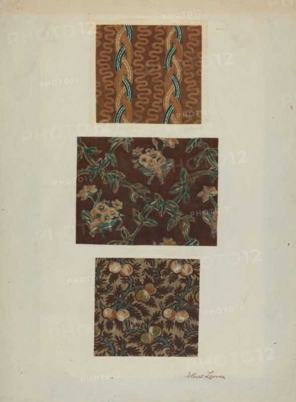 Printed Cottons from Quilt, c. 1939. Creator: Albert J. Levone.